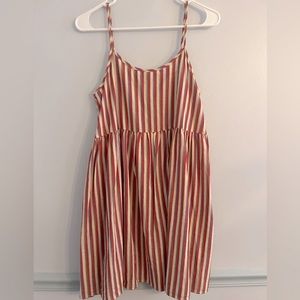 the GREAT. Women’s Babydoll Style Striped Sundress Sz 0 XS Small Cream Red